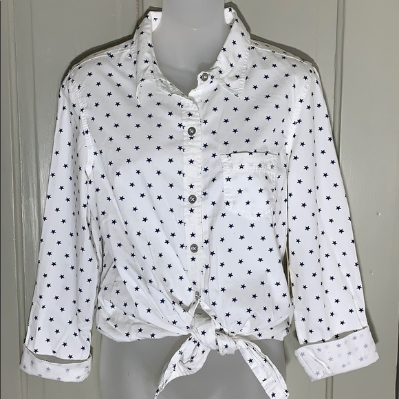 Seven7 Tops - Seven Button Down/Tie front Top